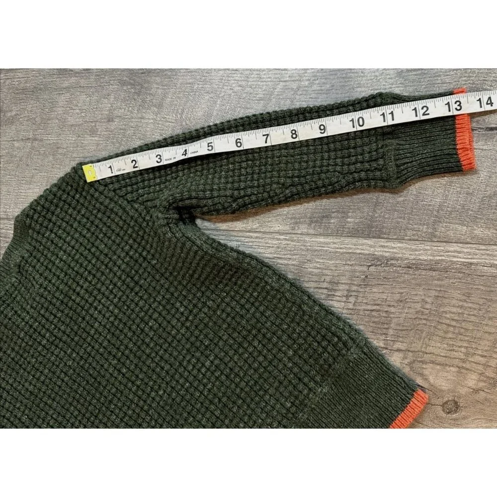 Baby Gap Sweater Boys 4-5 Green Waffle Knit‎ Crew Neck Pullover Winter Thick Top